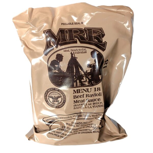 a US military-issue individual MRE meal