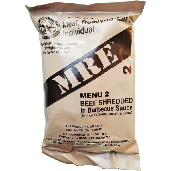 a US military-issue individual MRE meal