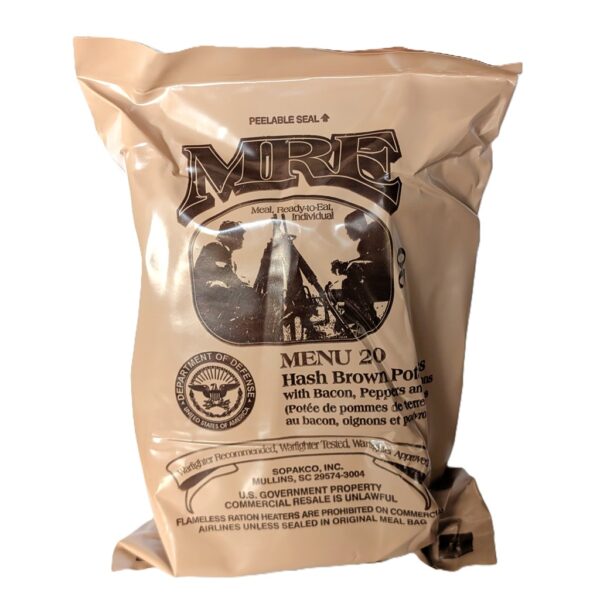 a US military-issue individual MRE meal