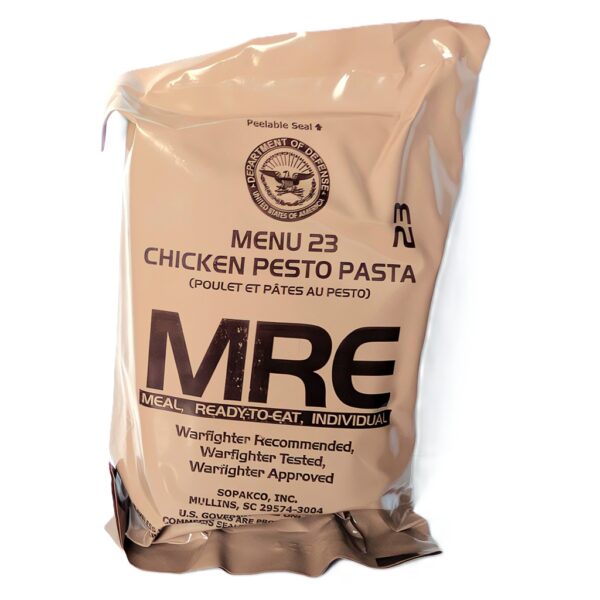 a US military-issue individual MRE meal