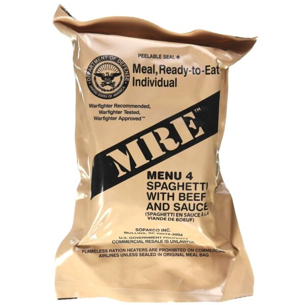 a US military-issue individual MRE meal