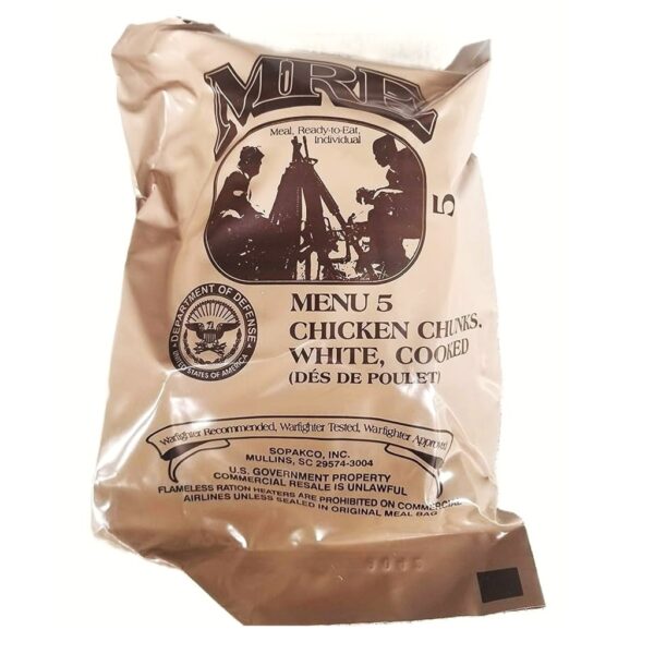 a US military-issue individual MRE meal