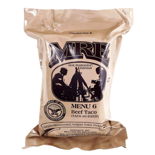 a US military-issue individual MRE meal