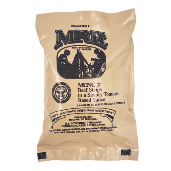 a US military-issue individual MRE meal