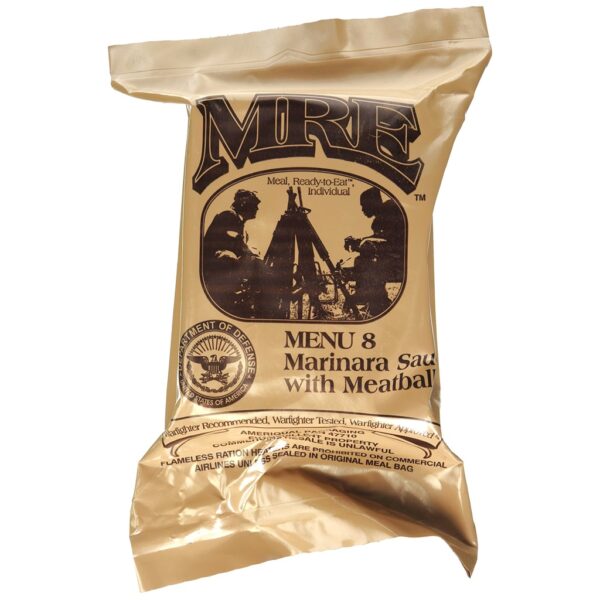 a US military-issue individual MRE meal