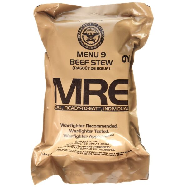 a US military-issue individual MRE meal