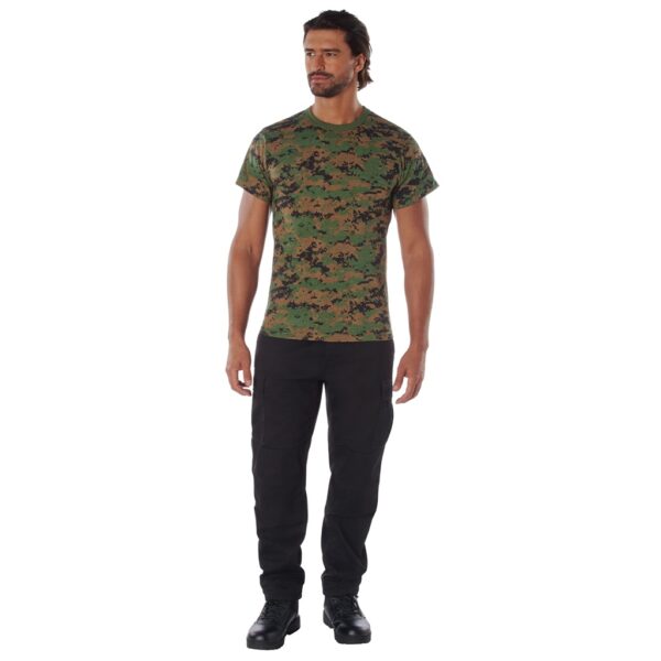 a soldier wearing a digital woodland t-shirt