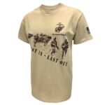 a khaki tan amphibious assault US Marine Corps crew neck t-shirt