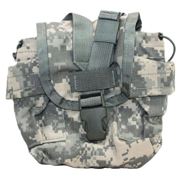 a US Army-issue military surplus UCP camouflage 1 quart canteen cover/general purpose pouch