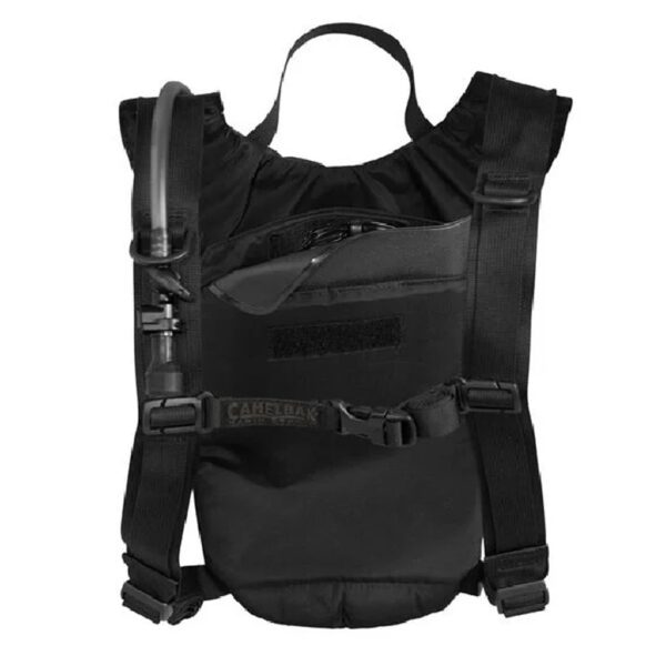 a black Mil Spec Camelbak hydration carrier and reservoir
