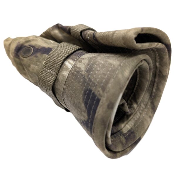 an A-TAC AUX (arid urban) camouflage USGI boonie cover (jungle hat)
