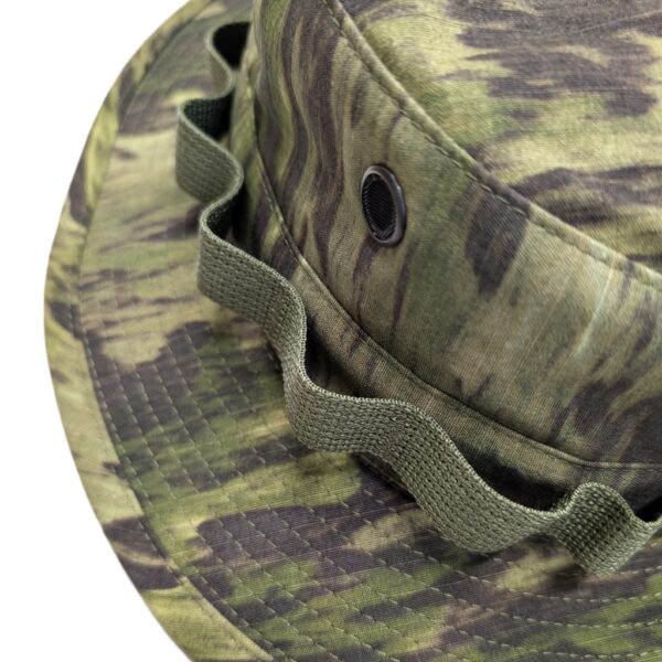 a foliage green woodland camo A-TACS FGX USGI boonie cover