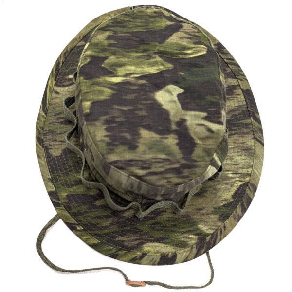 a foliage green woodland camo A-TACS FGX USGI boonie cover