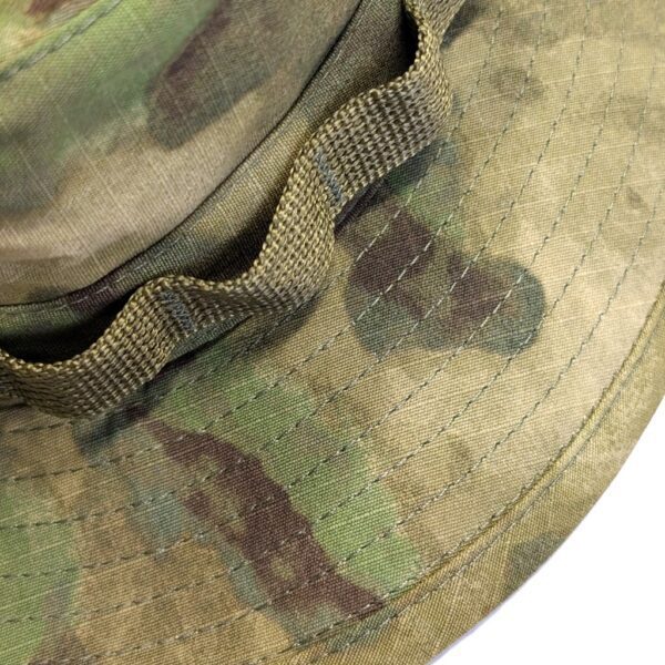 a foliage green woodland camo A-TACS USGI boonie cover