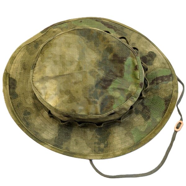 a foliage green woodland camo A-TACS USGI boonie cover