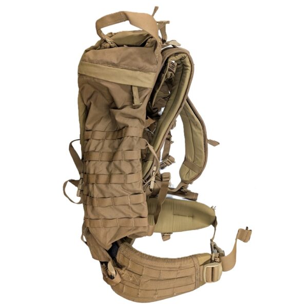 a coyote brown Granite Gear CHIEF Patrol Pack--a US Special Forces rucksack that is lightweight, comfortable, and durable