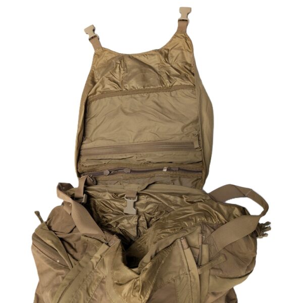 a coyote brown Granite Gear CHIEF Patrol Pack--a US Special Forces rucksack that is lightweight, comfortable, and durable