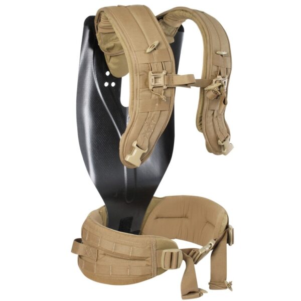 a coyote brown Granite Gear CHIEF Patrol Pack--a US Special Forces rucksack that is lightweight, comfortable, and durable