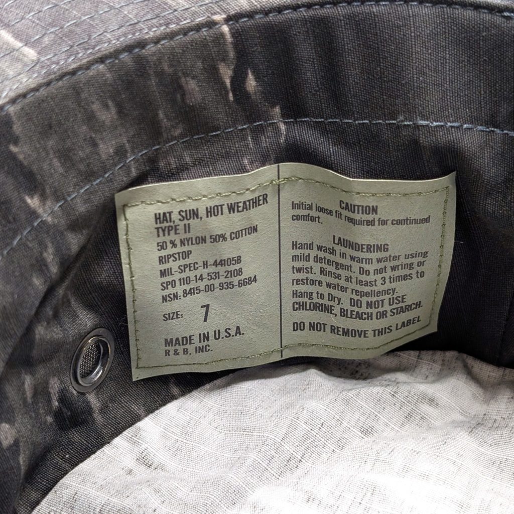 a US military contractor boonie cover in Ghost ATAC camouflage