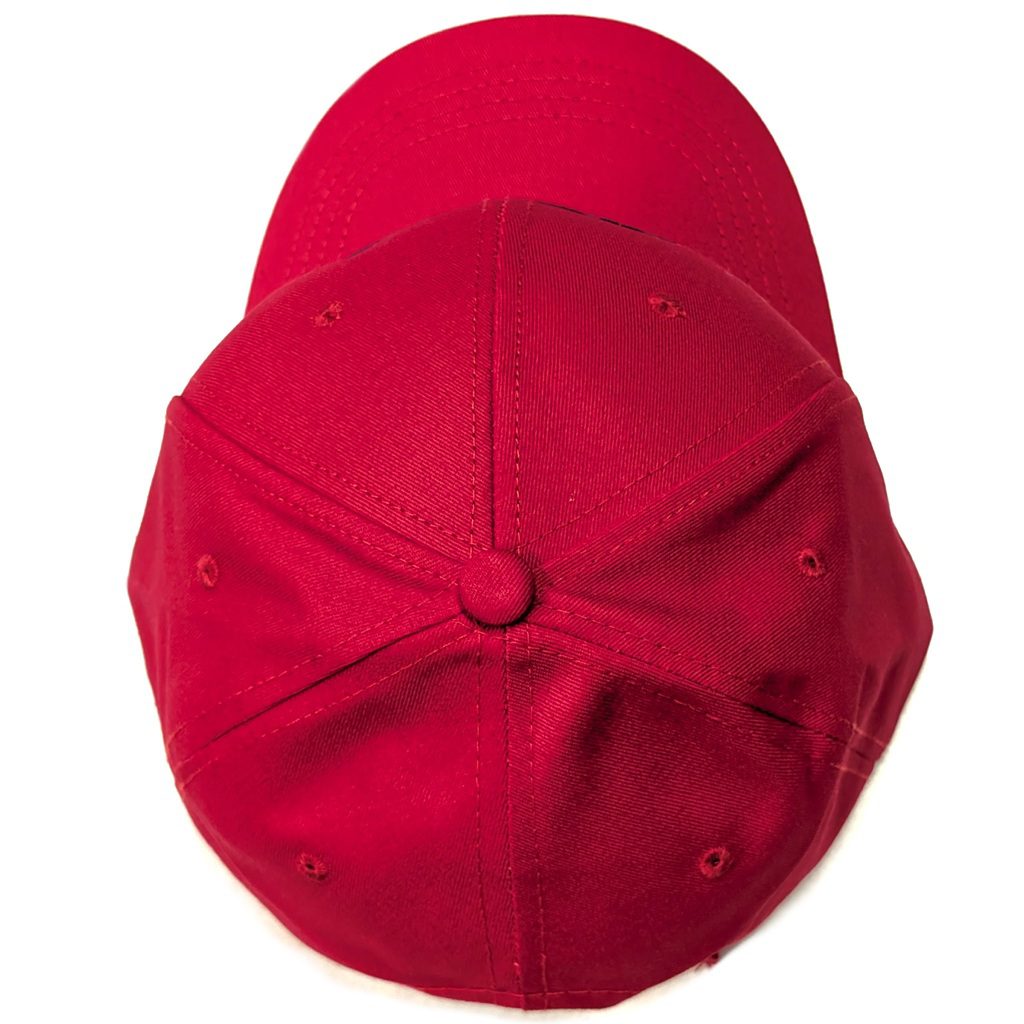 a scarlet red US Marine Corps 250th anniversary commemorative baseball hat